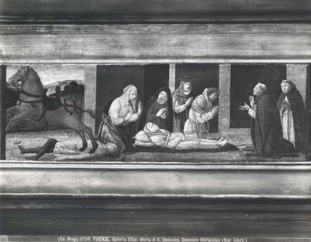 Brogi — Firenze. Galleria Uffizi. Storia di S. Domenico; Domenico Ghirlandaio — particolare